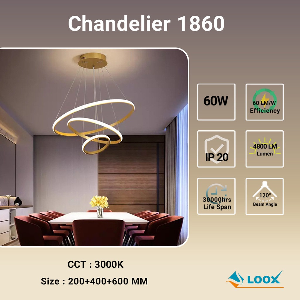 Hanging Lamp 1860246 Gold Loox