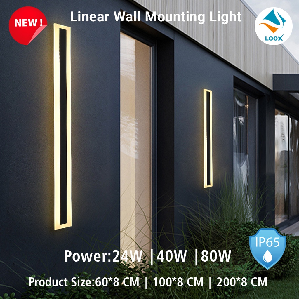 Linear Wall Mounting Light Black 200*8cm  Loox