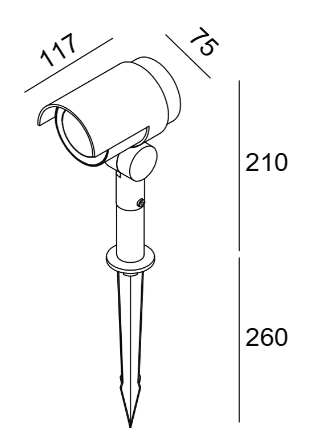 Spike Light 12W 75x117x470mm Loox 