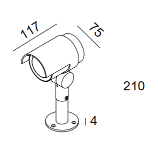Spike Light 12W 75x117x470mm Loox 