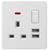 Single British Socket With Switch & USB Piano Series Loox