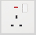 Single British Socket With Switch Piano Series Loox