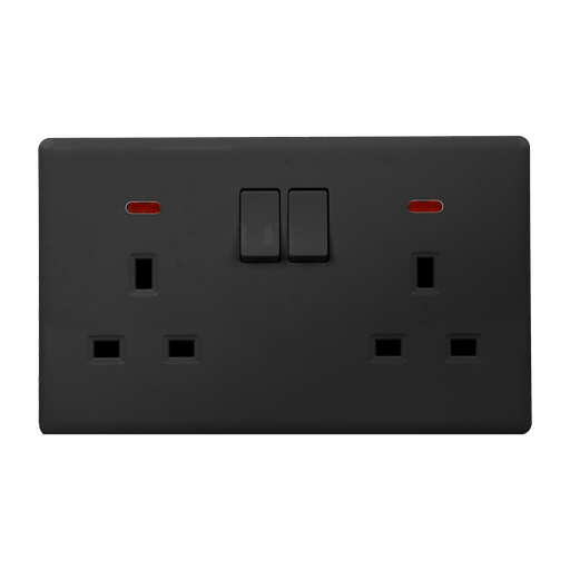 DP Double British Socket With Switch Glass Series Loox
