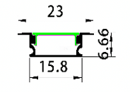 Recessed Linear Profile 1608 16*08mm Loox 