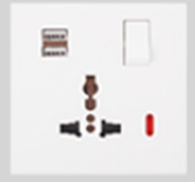 Single Universal Socket With Switch & USB Piano Loox