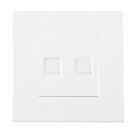 PC & Telephone Socket Double Port Piano Series Loox